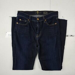 7 For all mankind jeans 28 blue denim mis rise roxanne. slim straight jeans 3986